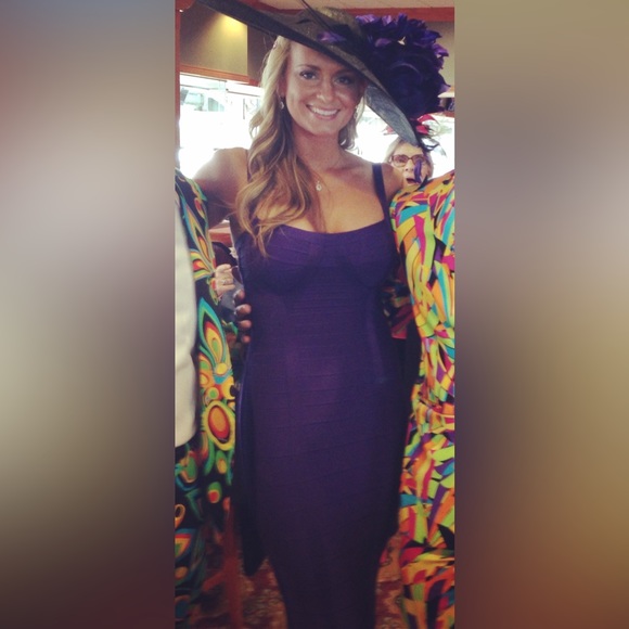 Herve Leger Like new purple plum bandage dress size small - Picture 2 of 3